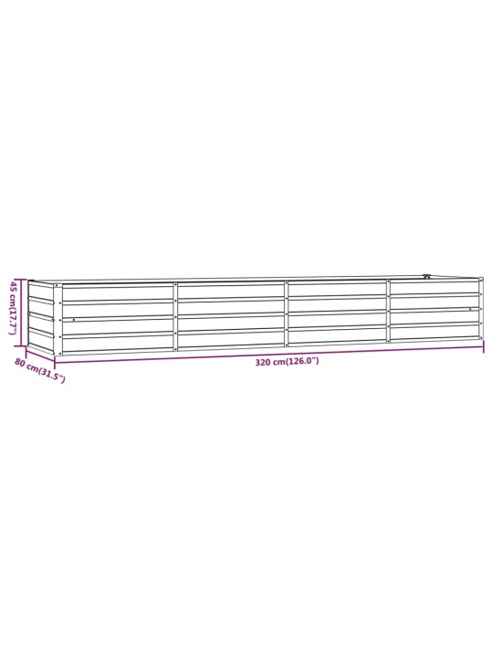 Taimekast, rooste, 320x80x45 cm, corten-teras
