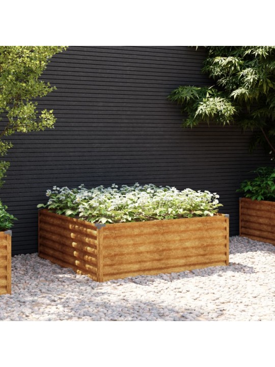 Taimekast, 100 x 100 x 36 cm, corten-teras