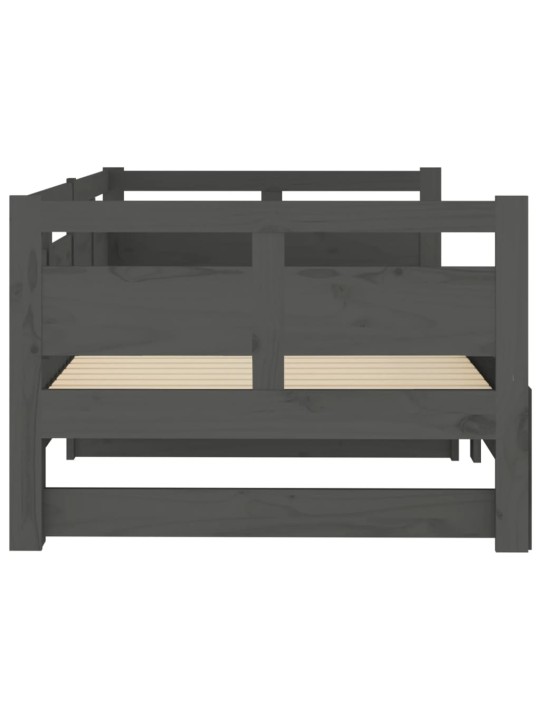 Väljatõmmatav päevavoodi, hall, männipuit, 2 x (80-200) cm