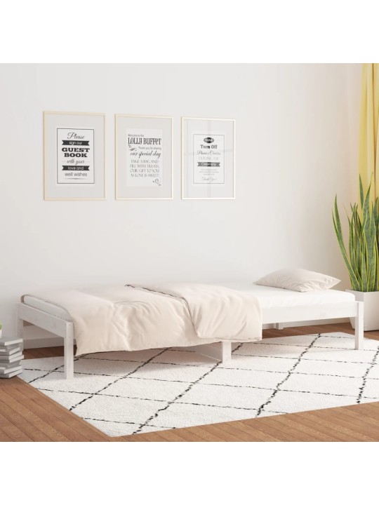 Päevavoodi, valge, 80 x 200 cm, männipuit