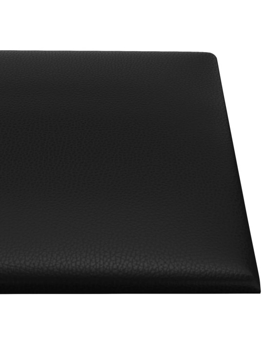 SEINAPANEELID 12 TK, MUST, 90 X 30 CM, KUNSTNAHK, 3,24 M²