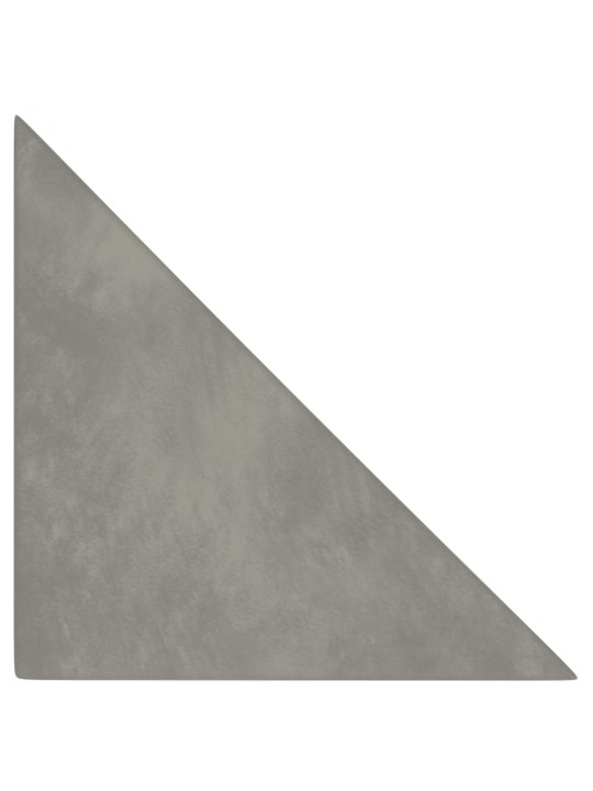 Seinapaneelid 12 tk, helehall, 30 x 30 cm, samet, 0,54 m²