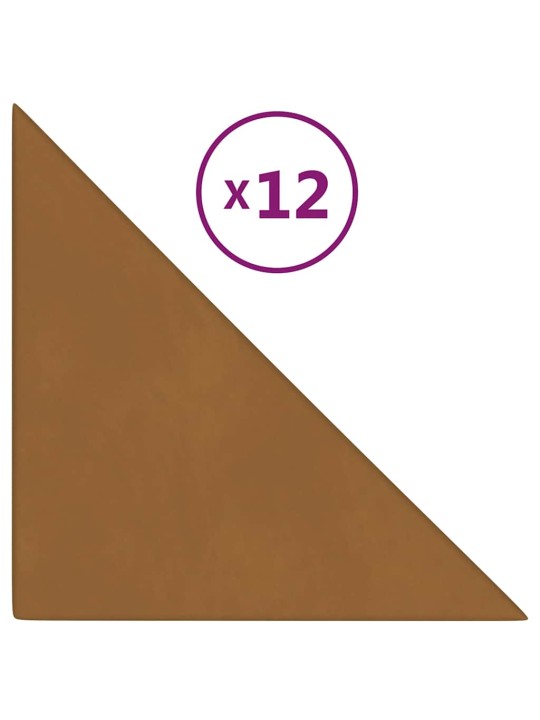 SEINAPANEELID 12 TK, PRUUN, 30 X 30 CM, SAMET, 0,54 M²