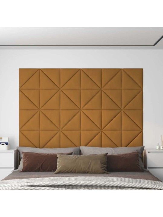 SEINAPANEELID 12 TK, PRUUN, 30 X 30 CM, SAMET, 0,54 M²