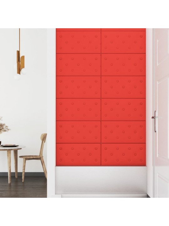 SEINAPANEELID 12 TK, PUNANE, 60 X 30 CM, KUNSTNAHK, 2,16 M²