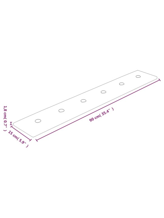 Seinapaneelid 12 tk, must, 90 x 15 cm, kunstnahk, 1,62 m²