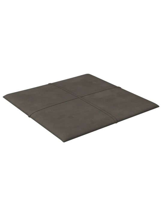 Seinapaneelid 12 tk, tumehall, 30 x 30 cm, samet, 1,08 m²