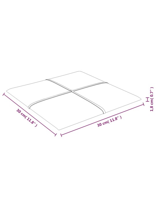 Seinapaneelid 12 tk, tumehall, 30 x 30 cm, samet, 1,08 m²