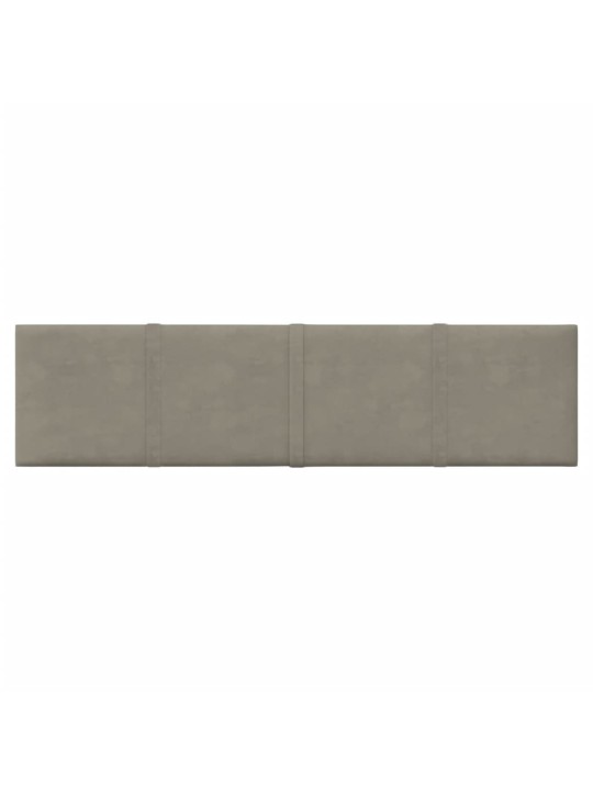 Seinapaneelid 12 tk, helehall, 60 x 15 cm, samet, 1,08 m²