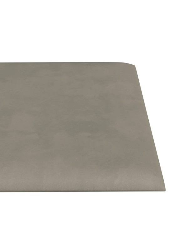 Seinapaneelid 12 tk, helehall, 60 x 15 cm, samet, 1,08 m²