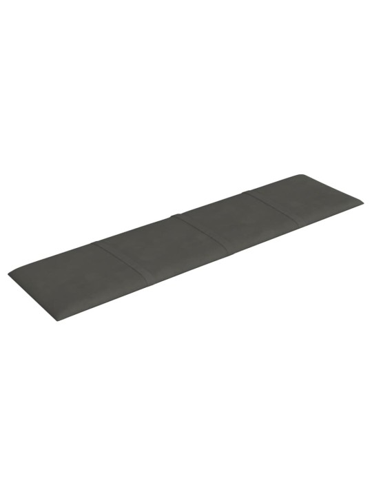 Seinapaneelid 12 tk, tumehall, 60 x 15 cm, samet, 1,08 m²