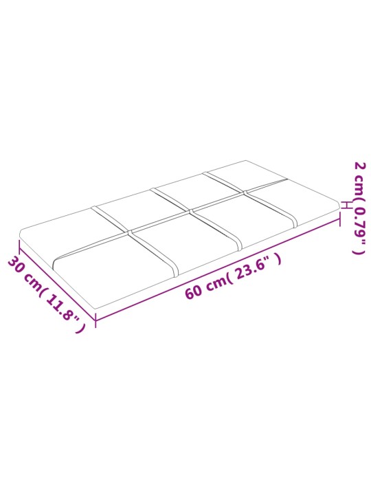 Seinapaneelid 12 tk, roosa, 60 x 30 cm, samet, 2,16 m²