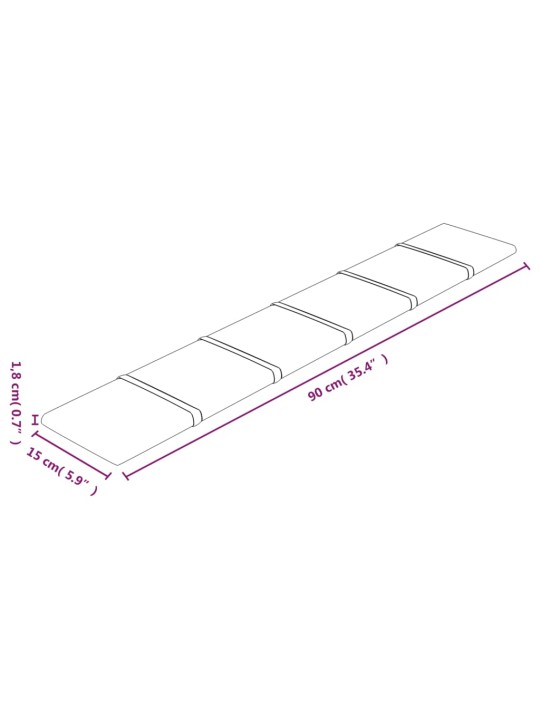 Seinapaneelid 12 tk, veinipunane, 90 x 15 cm, kangas, 1,62 m²