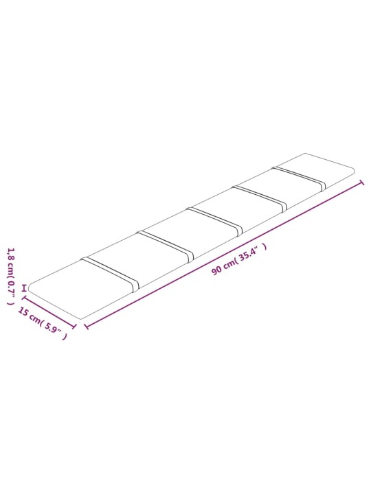 Seinapaneelid 12 tk, must, 90 x 15 cm, kangas, 1,62 m²