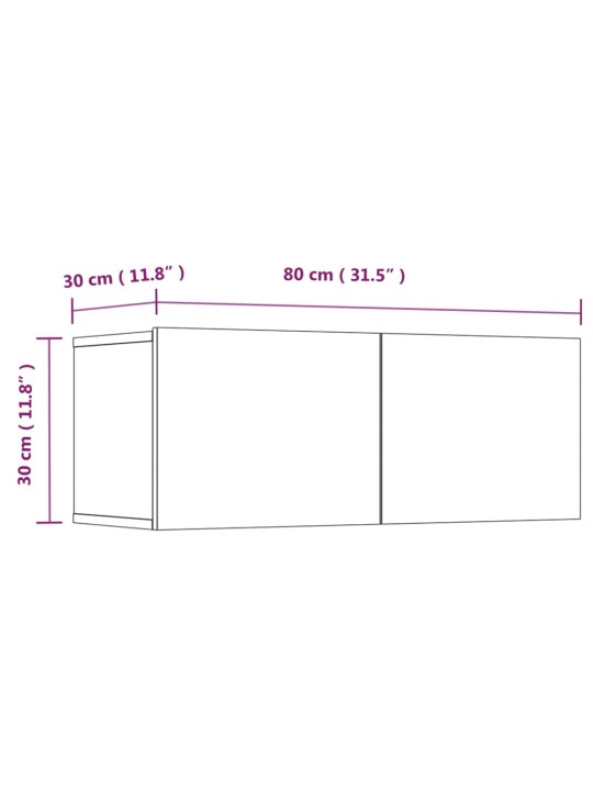 Telerikapid 2 tk, must, 80 x 30 x 30 cm, tehispuit