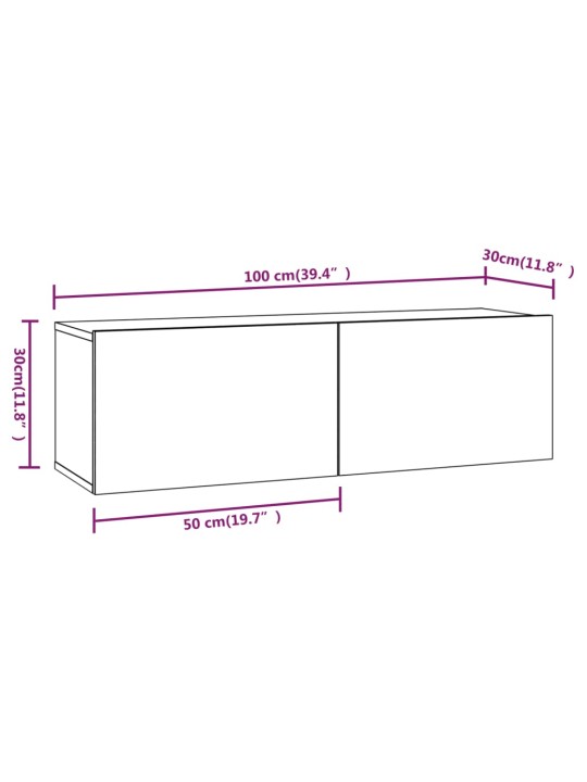 Telerikapid 2 tk, betoonhall, 100 x 30 x 30 cm, tehispuit