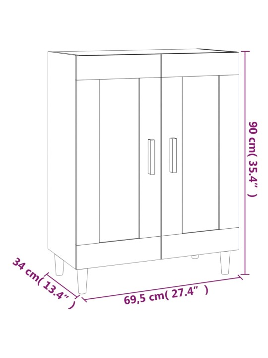 Puhvetkapp, must, 69,5 x 34 x 90 cm, tehispuit