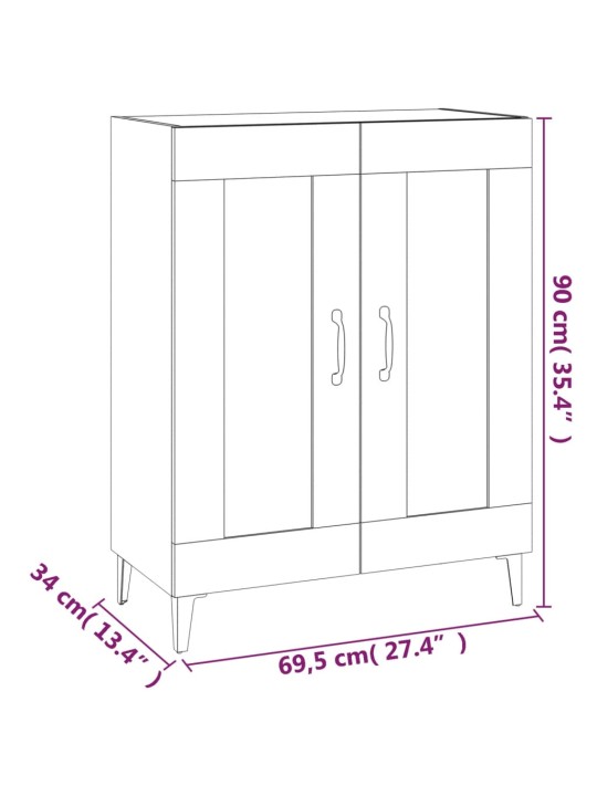 Puhvetkapp, valge, 69,5 x 34 x 90 cm, tehispuit