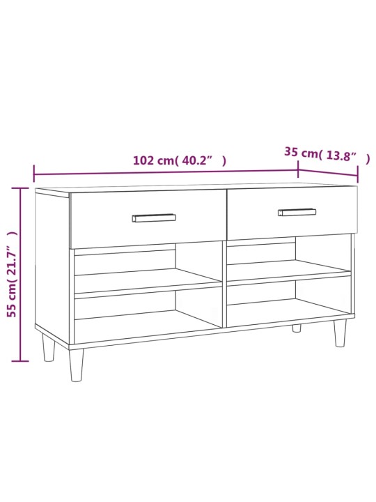 Kingakapp, sonoma tamm, 102 x 35 x 55 cm, tehispuit