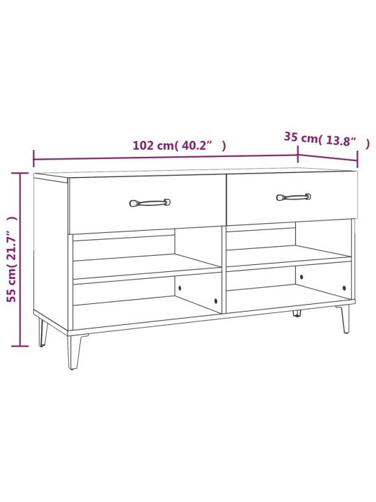 Kingakapp, sonoma tamm, 102 x 35 x 55 cm, tehispuit