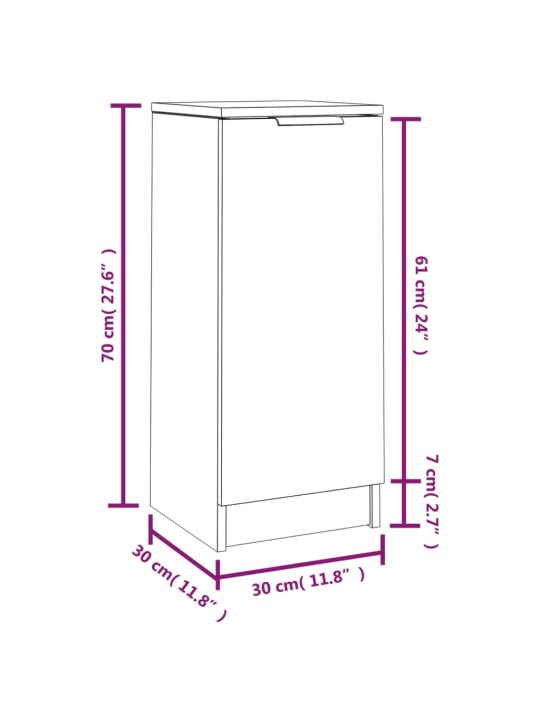 Puhvetkapid 2 tk, suitsutatud tamm, 30 x 30 x 70 cm tehispuit