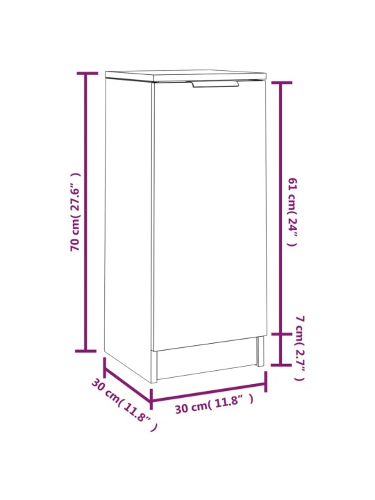 Puhvetkapp, hall sonoma tamm, 30 x 30 x 70 cm, tehispuit