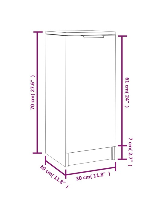 Puhvetkapid 2 tk, hall sonoma tamm, 30 x 30 x 70 cm, tehispuit