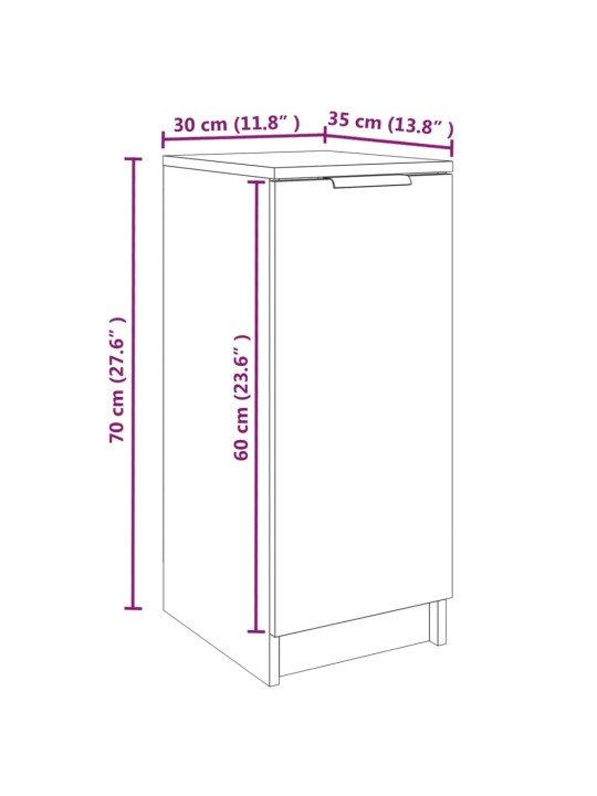 Jalatsikapp, hall sonoma tamm, 30x35x70 cm, tehispuit