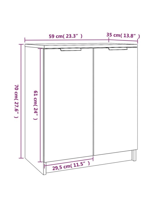 Jalatsikapp, hall sonoma tamm, 59 x 35 x 70 cm, tehispuit