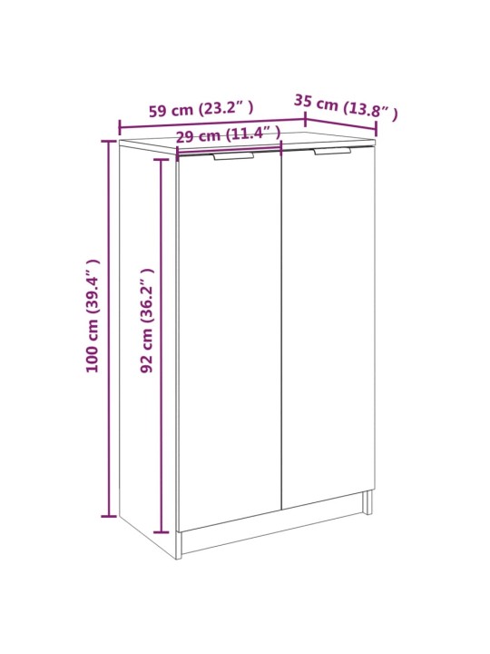 Kingakapp, suitsutatud tamm, 59 x 35 x 100 cm, tehispuit