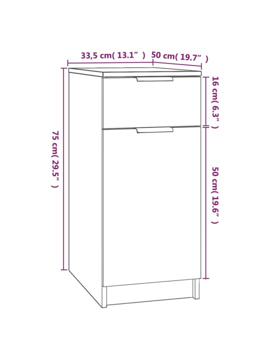 Sahtlikapp, pruun tamm, 33,5x50x75 cm, tehispuit