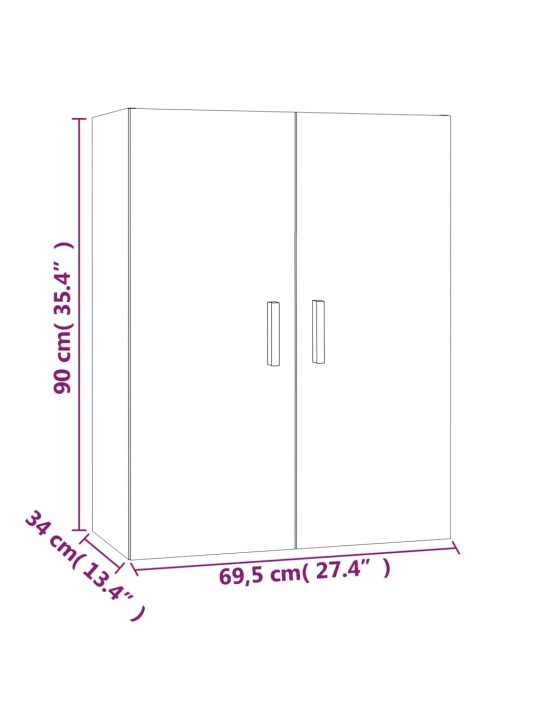 Seinakapp, hall sonoma tamm, 69,5x34x90 cm