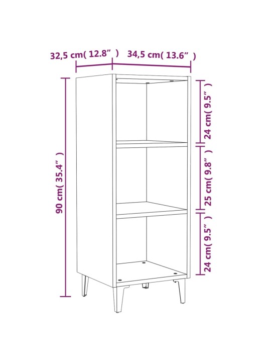 Puhvetkapp, suitsutatud tamm, 34,5x32,5x90 cm, tehispuit