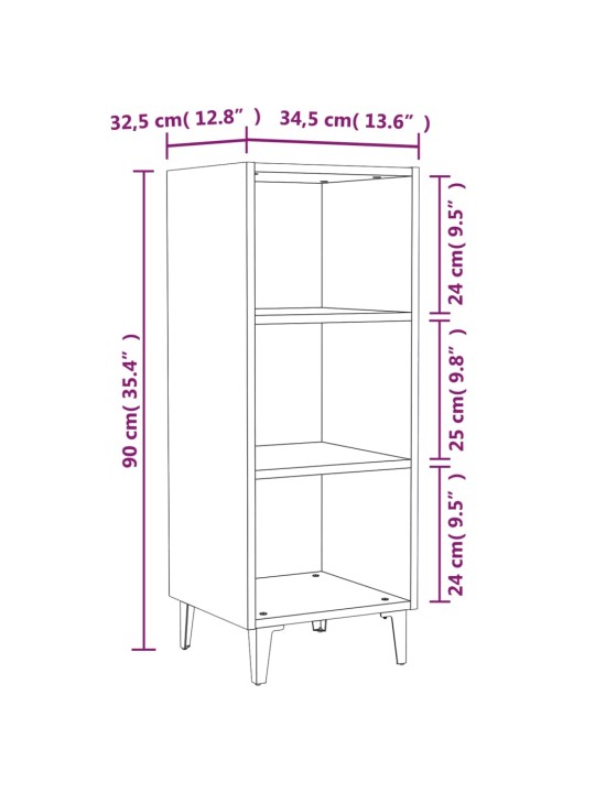 Puhvetkapp, hall, sonoma tamm, 34,5 x 32,5 x 90 cm, tehispuit