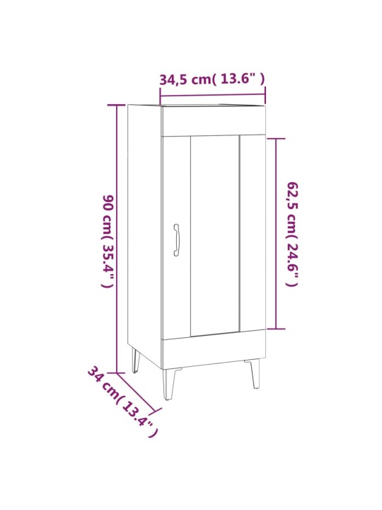 Puhvetkapp, suitsutatud tamm, 34,5 x 34 x 90 cm, tehispuit