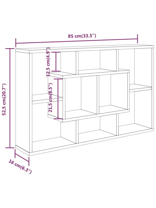 Seinariiul, hall sonoma tamm, 85x16x52,5 cm, tehispuit