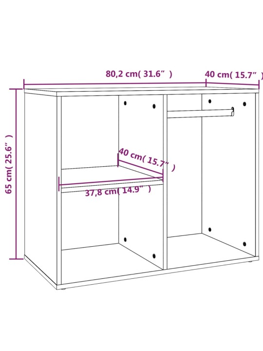 RAAMATUKAPP, SUITSUTATUD TAMM, 80X40X65 CM, TEHISPUIT