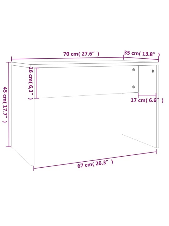 Tualettlaua pink, suitsutatud tamm, 70 x 35 x 45 cm, tehispuit