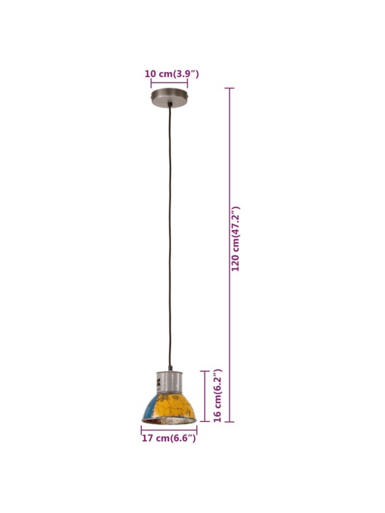 TÖÖSTUSLIK LAELAMP, 25 W, MITMEVÄRVILINE, ÜMMARGUNE, 17 CM, E27