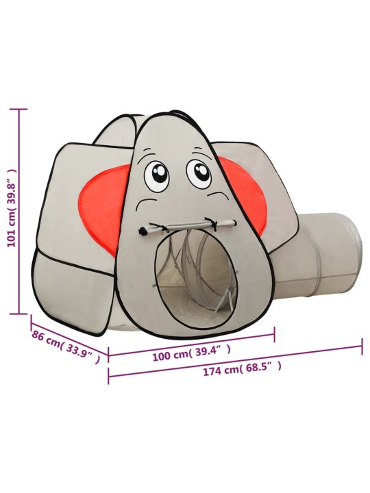 Laste mängutelk elevant, hall, 174 x 86 x 101 cm