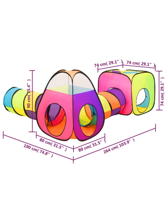 Laste mängutelk, mitmevärviline, 190 x 264 x 90 cm