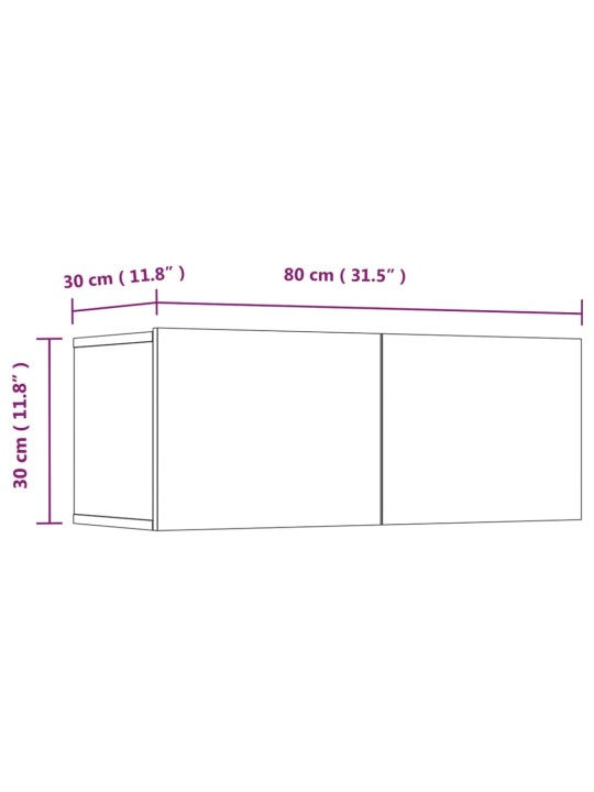 Telerikapid 4 tk, valge, 80 x 30 x 30 cm, tehispuit