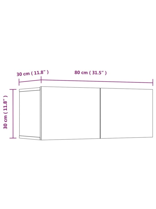 Telerikapid 4 tk, betoonhall, 80 x 30 x 30 cm, tehispuit