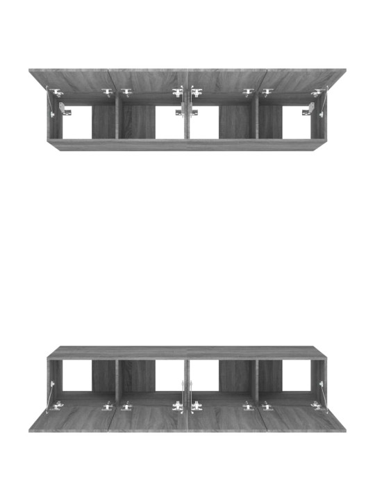 Telerikapid 4 tk, hall sonoma, 80x30x30 cm, tehispuit