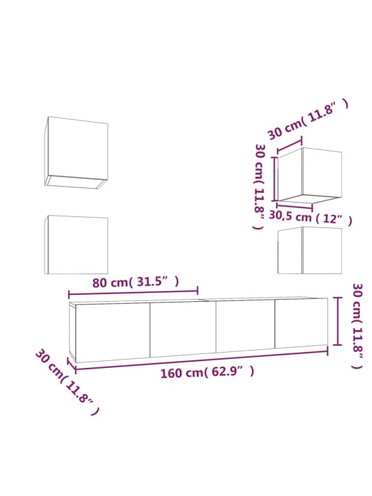 6-osaline telerikappide komplekt, betoonhall, tehispuit