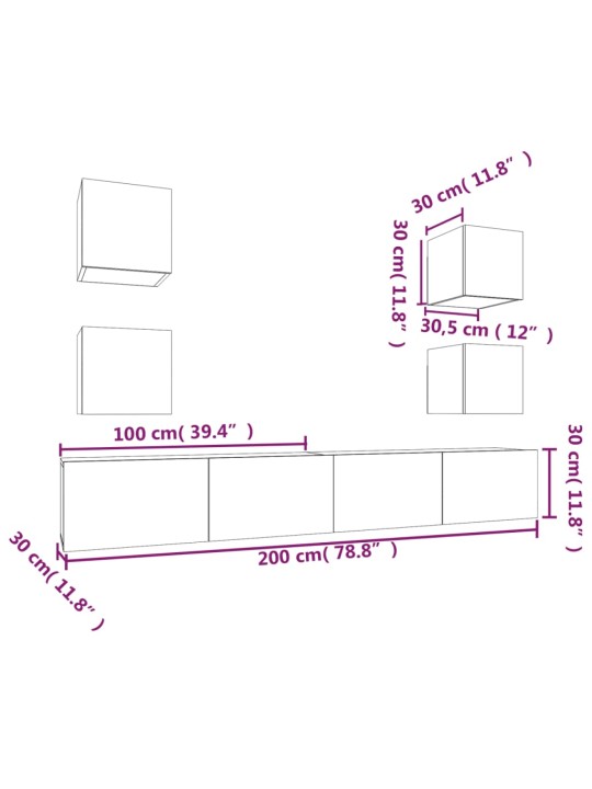 6-osaline telerikappide komplekt, betoonhall, tehispuit