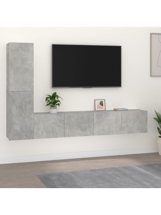 4-osaline telerikappide komplekt, betoonhall, tehispuit