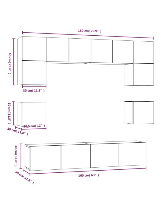 8-osaline telerikappide komplekt, betoonhall, tehispuit