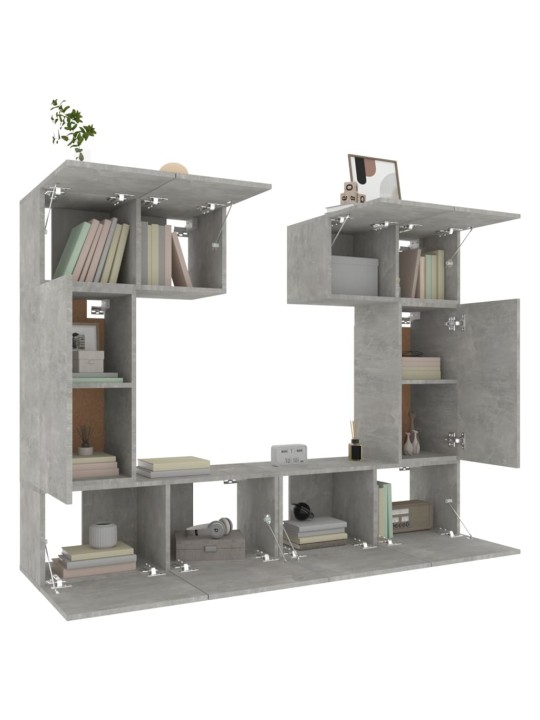 6-osaline telerikappide komplekt, betoonhall, tehispuit