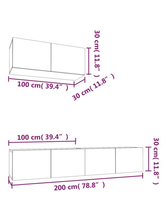 3-osaline telerikappide komplekt, valge, tehispuit